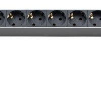 Блок розеток SHT19-9SH-2.5EU для шкафов 19дюйм горизонт. 9 универс. розеток 16А шнур 2.5м Hyperline 26449
