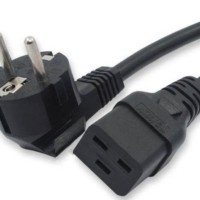 Кабель питания PWC-IEC19-SHM-1.8-BK (Schuko+C19) (3х1.5) 16А угловая вилка 1.8м Hyperline 43798