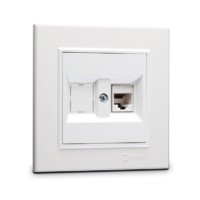 Розетка компютерная CAT5 + гнездо СП Karea IP20 бел. Makel 56001035