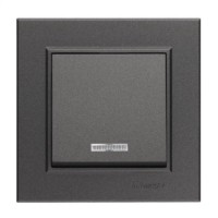 Выключатель 1-кл. СП Karea 10А IP20 дым. металлик с подсветкой Makel 56050021