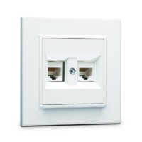 Розетка компьютерная двойная СП Karea 16А IP20 CAT 5 бел. Makel 56001036