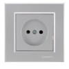 Розетка 1-м СП Karea 10А IP20 б/з сереб. Makel 56065022