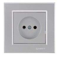 Розетка 1-м СП Karea 10А IP20 б/з сереб. Makel 56065022