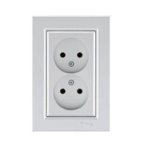 Розетка 2-м СП Karea 10А IP20 б/з сереб. Makel 56065017