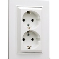 Розетка 2-я с/з СП Karea 16А IP20 бел. Makel 56001082