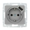 Розетка 1-м СП Vesna с/з с заряд. устройством USB механизм платина Lezard 742-3588-181