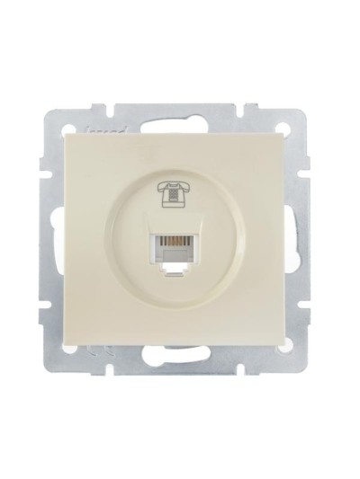 Розетка ТФ СП Vesna евро стандарт механизм крем. Lezard 742-0388-137