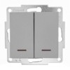 Выключатель 2кл. СП Vesna с инд. механизм платина Lezard 742-3588-112