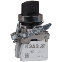 Переключатель КПЕ2602РС-черный-0но+2нз-ручка-фикс-3поз-IP65