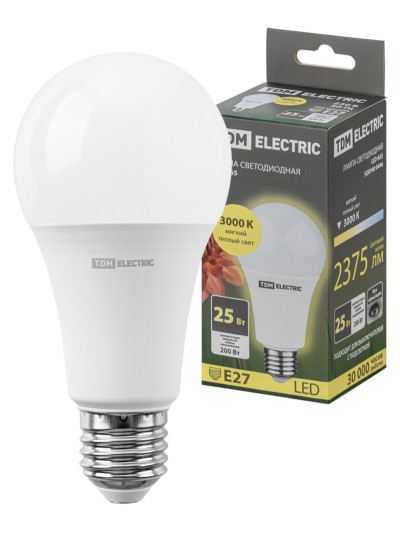 Лампа СДЛ А65 25Вт 230В 3000К E27 TDM