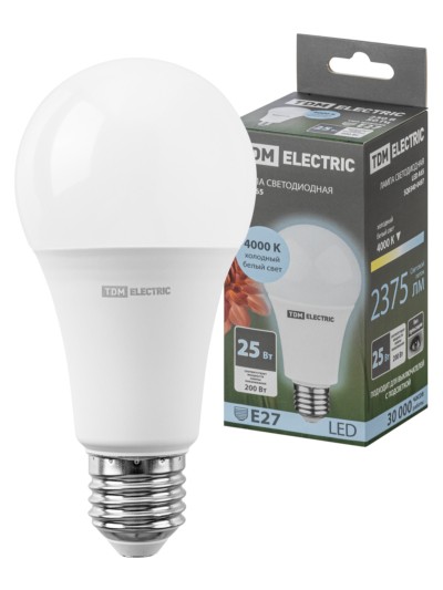 Лампа СДЛ А65 25Вт 230В 4000К E27 TDM