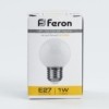 Лампа СДЛ Feron LB-37 шар матовый E27 1Вт 2700K