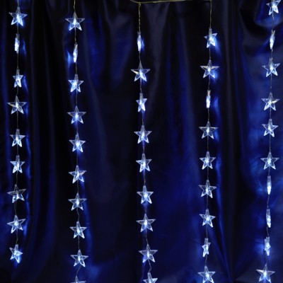 Светодиодная гирлянда Feron CL25 занавес Звездочки  2*1м  + 3м 230V 5000K, статичная, c питанием от сети, прозрачный шнур