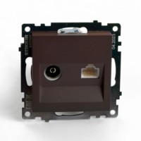 Розетка телевизионная 1-местная (механизм) Stekker GLS00-7106-04 75 Ом 5-862МГц Катрин черный