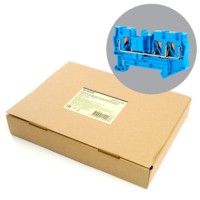 Зажим пружинный, 2-проводной проходной ЗНИ – 4 , JXB PT 4, синий LD572-2-40