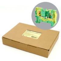 Зажим пружинный, 2-проводной проходной ЗНИ – 4 , JXB PT 4, желтый,зеленый LD572-1-40