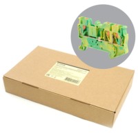 Зажим пружинный, 3-проводной проходной ЗНИ – 2,5 , JXB PT 2.5  TW, желтый, зеленый LD573-1-25