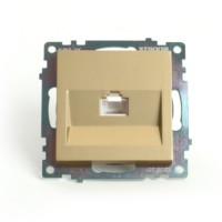 Розетка компьютерная 1-местная RJ-45 (механизм) Stekker GLS00-7107-08 Катрин золото