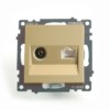 Розетка TV + компьютерная RJ-45 (механизм) Stekker GLS00-7106-08 Катрин золото