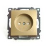 Розетка 1-местная с защитной шторкой (механизм) б/з,Stekker GLS10-7109-08 250В 10А Катрин золото