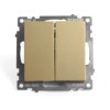 Выключатель 2-клавишный (механизм) Stekker GLS10-7104-08 250В,10А Катрин золото