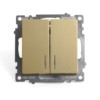 Выключатель 2-клавишный c индикатором (механизм) Stekker GLS10-7102-08 250В 10А Катрин золото
