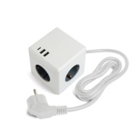 HM10-41-01 Удлинитель 3-местный с/з, 3×1мм2, 1.5м, 250В, 16А, 2USB+1С, 5V 3,1А, серия Comfort, белый