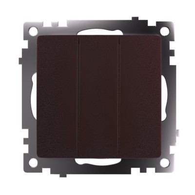 Выключатель 3-клавишный (механизм) Stekker GLS10-7108-04 250V 10А Катрин шоколад