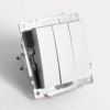 Выключатель 3-клавишный (механизм) Stekker GLS10-7108-03 250V 10А Катрин серебро