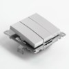 Выключатель 3-клавишный (механизм) Stekker GLS10-7108-03 250V 10А Катрин серебро