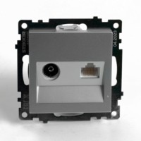 Розетка телевизионная 1-местная (механизм) Stekker GLS00-7106-03 75 Ом 5-862МГц Катрин черный