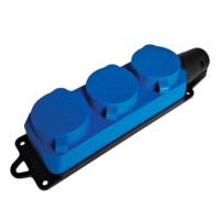 Розетка переносная 3-местная c/з Stekker RST16-23-44-4 (РП 16-334) 250В 16А IP44 синий