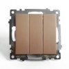 Выключатель 3-клавишный (механизм) Stekker GLS10-7108-02 250V 10А Катрин шампань