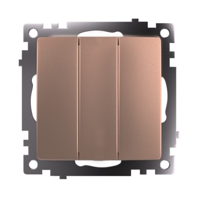 Выключатель 3-клавишный (механизм) Stekker GLS10-7108-02 250V 10А Катрин шампань