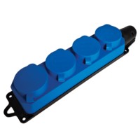 Розетка переносная 4-местная c/з Stekker RST16-24-44-4 (РП 16-232) 250В 16А IP44 синий