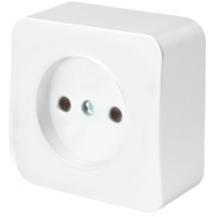 Розетка 1-местная б/з открытой установки Stekker 250В 10А IP20 София белый MST10-11-01