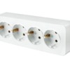 Розетка 4-местная с/з открытой установки Stekker 250В 16А IP20 София белый MST16-14-01