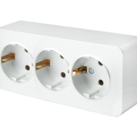 Розетка 3-местная с/з открытой установки Stekker 250В 16А IP20 София белый MST16-13-01