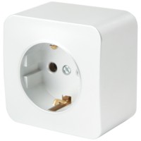 Розетка 1-местная с/з открытой установки Stekker 250В 16А IP20 София белый MST16-11-01