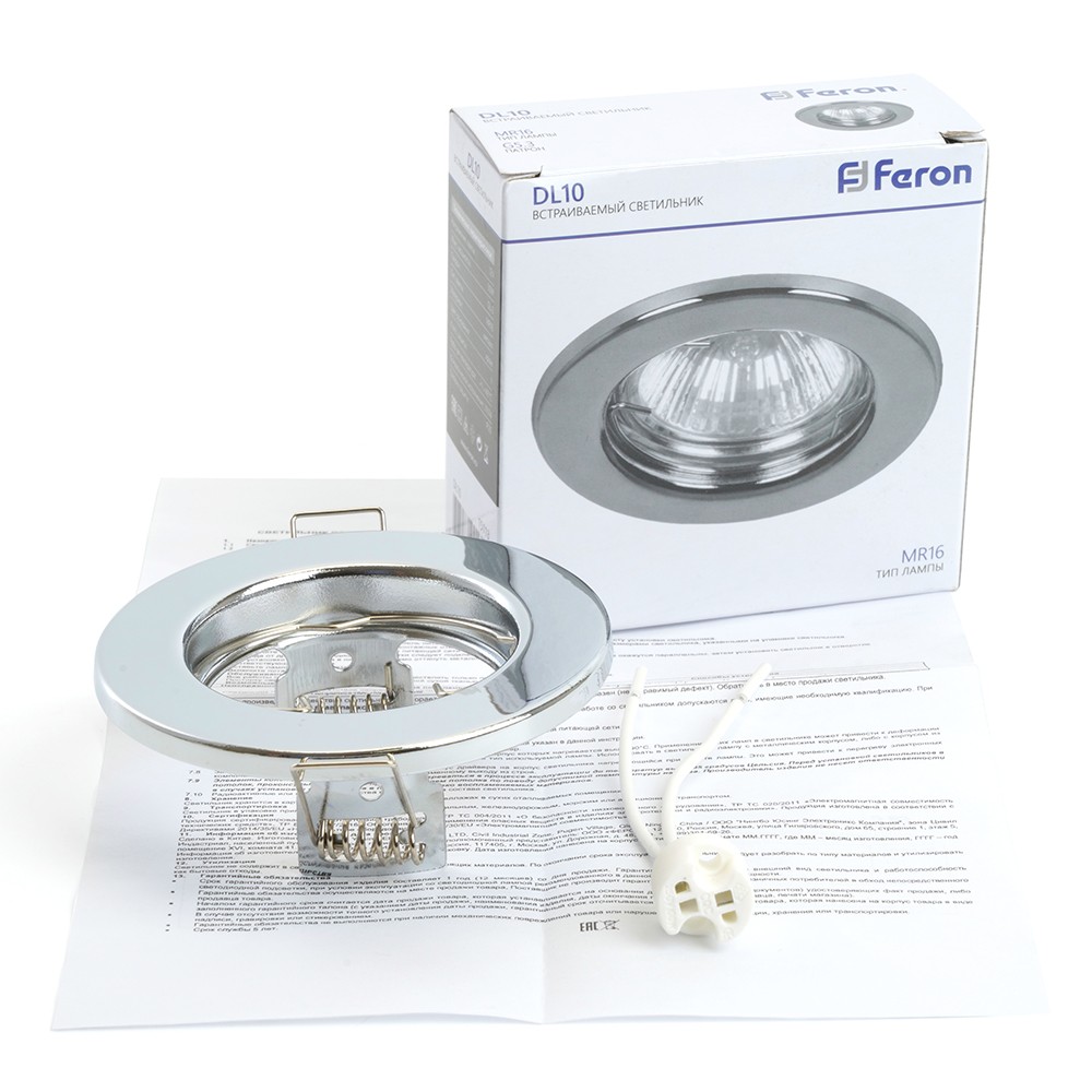 Светильник встраиваемый Feron DL10 потолочный MR16 G5.3 хром — изображение 6
