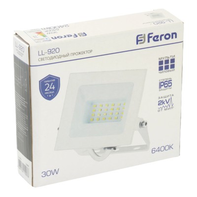 Прожектор светодиодный Feron LL-920 IP65 30W 6400K — изображение 8