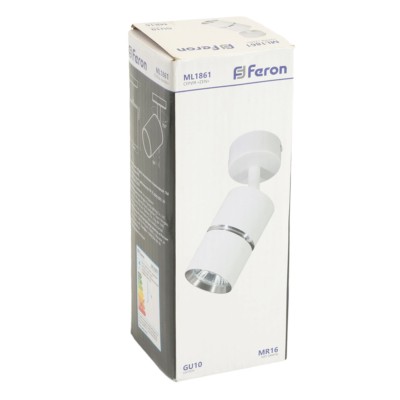 Светильник Feron ML1861 ZEN настенно-потолочный под лампу GU10, белый, хром — изображение 10