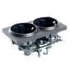 Розетка 2-местная с/з механизм Stekker GLS16-7114-05 250В 16А с защитной шторкой Катрин черный