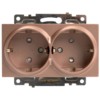 Розетка 2-местная с/з механизм Stekker GLS16-7114-02 250В 16А с защитной шторкой Катрин шампань