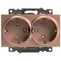 Розетка 2-местная с/з механизм Stekker GLS16-7114-02 250В 16А с защитной шторкой Катрин шампань