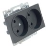 Розетка 2-местная б/з механизм Stekker GLS10-7113-05 250V 10А с защитной шторкой Катрин черный