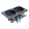 Розетка 2-местная б/з механизм Stekker GLS10-7113-05 250V 10А с защитной шторкой Катрин черный