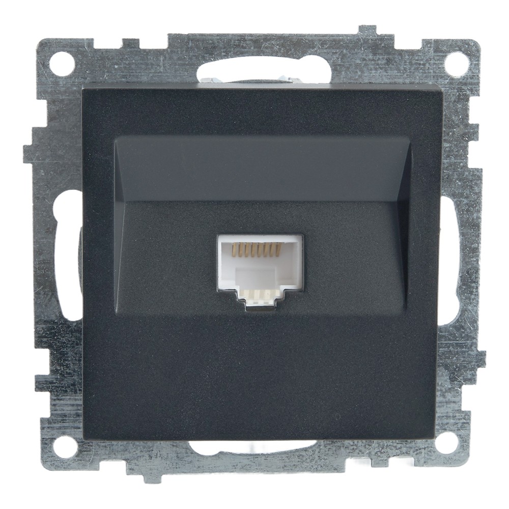 Розетка ПК 1-м RJ-45 механизм Stekker GLS00-7107-05 Катрин черный — изображение 4