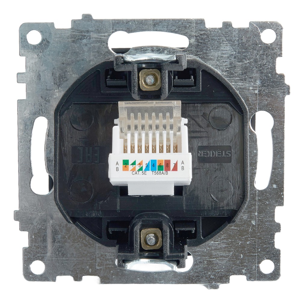 Розетка ПК 1-м RJ-45 механизм Stekker GLS00-7107-05 Катрин черный — изображение 7