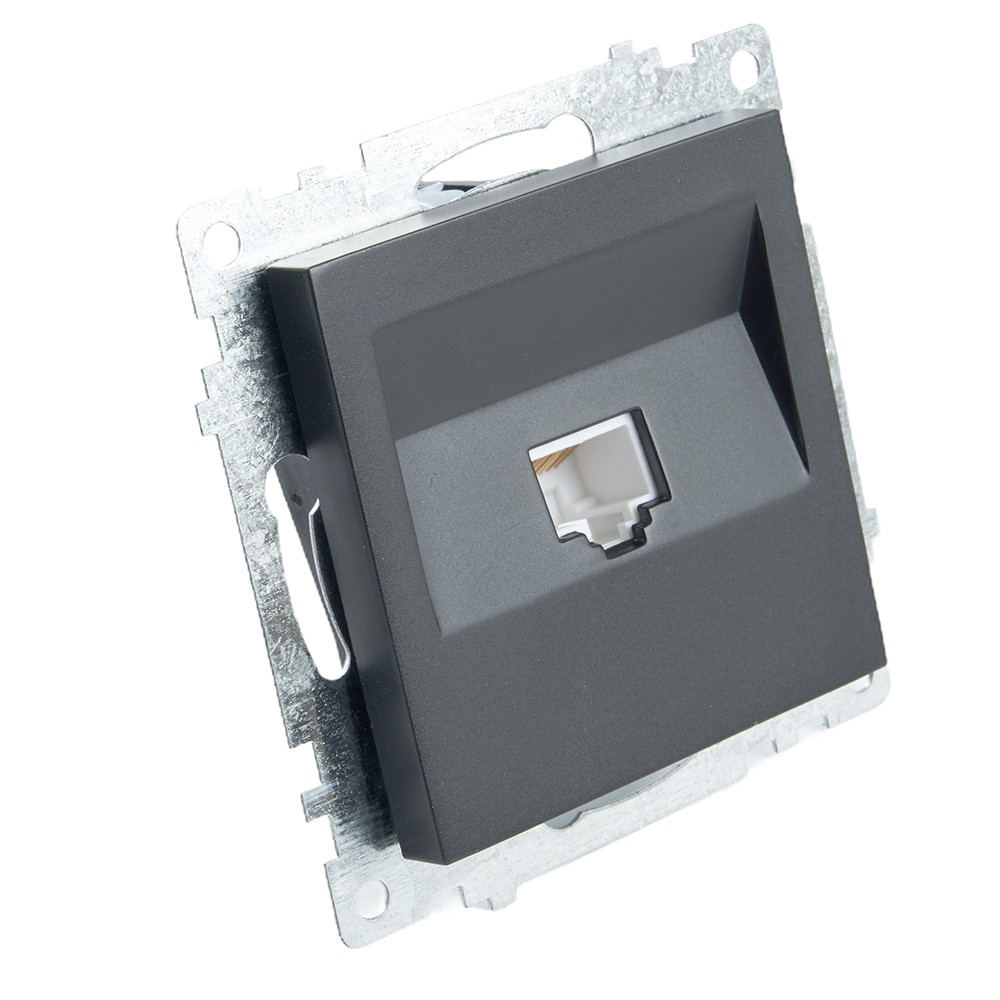 Розетка ПК 1-м RJ-45 механизм Stekker GLS00-7107-05 Катрин черный — изображение 5